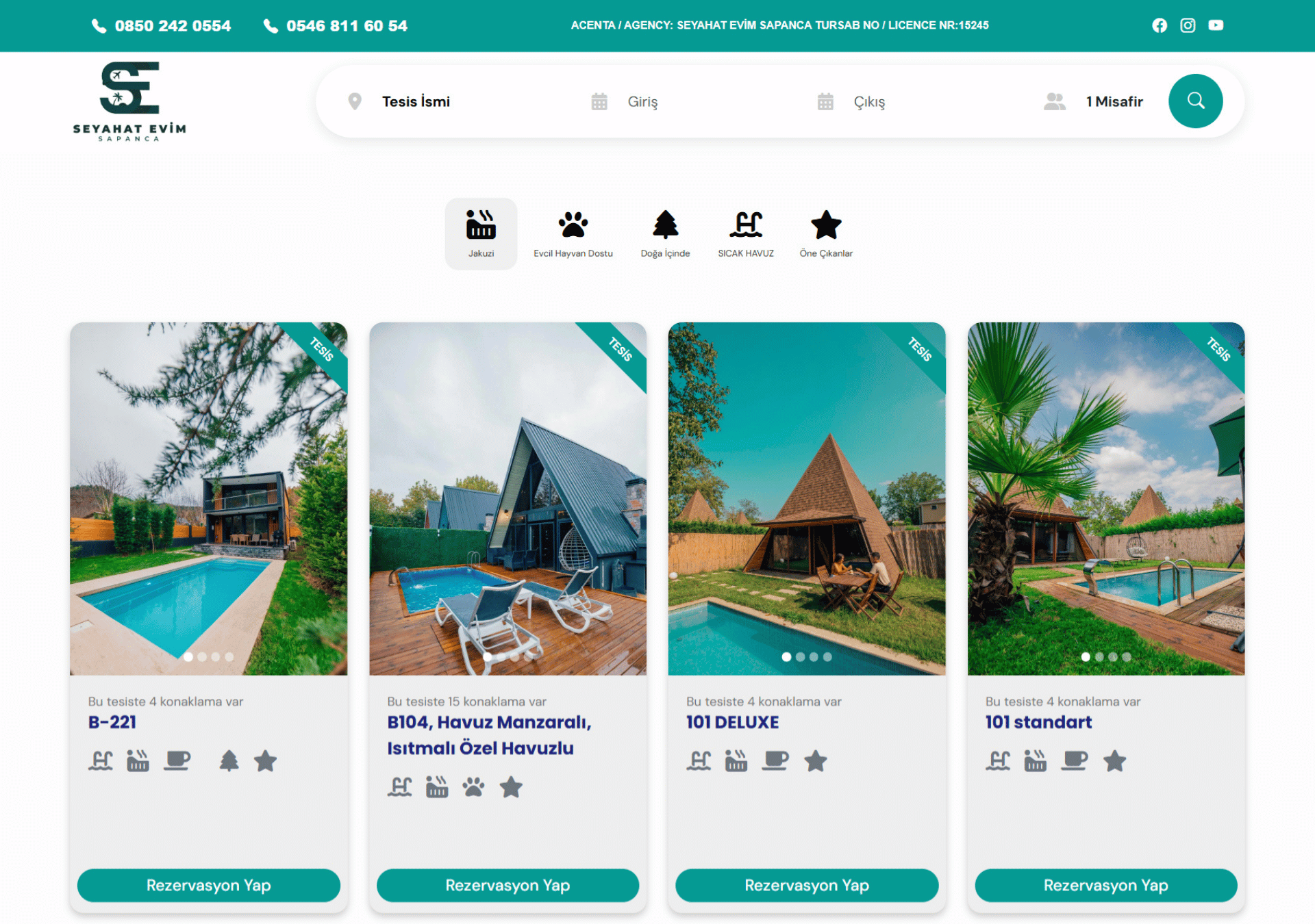 Seyahat Evim Sapanca Villa Bungalov Online Rezervasyon Sistemi